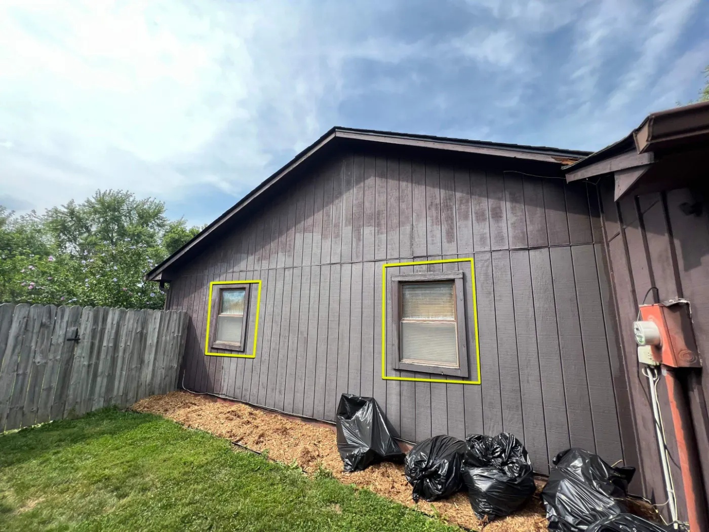 Storm-damaged window documented in Oaklandon